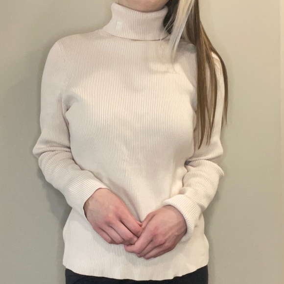 ✨Ralph Lauren✨cream knit turtleneck sweater long sleeve - Picture 5 of 8